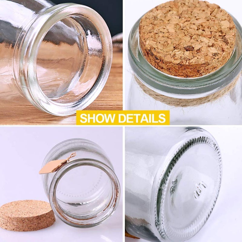 Brajttt 30Pcs Glass Favor Jar With Cork Lidsï¼Œ3.4 oz Small Glass Bottles for Wedding Favor, Party Favor, Gift Jars for Candy, Twine and Labelsï¼ŒMultifunctional,Great Decoration 100 ML - Image 3